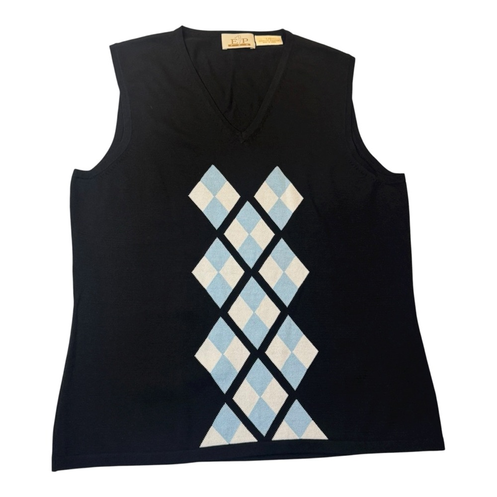 EP Pro Golf Sweater Vest Womens Argyle Sz Large V‎ Neck